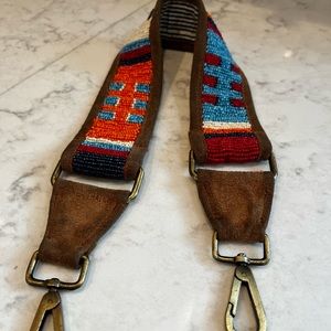 Parker Thatch Beaded & Suede Shoulder Strap